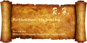 Rothauser Hajnalka névjegykártya